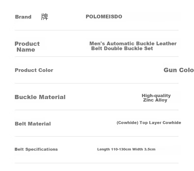 POLOMEISDO Men's Genuine Leather Belt with Automatic Buckle, Double-Buckle Gift Box, Self-Operated Birthday Present for Boyfriend, Husband, Father 10