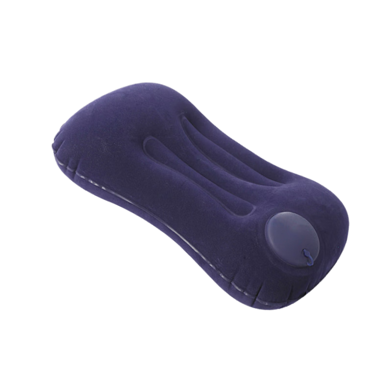 Etravel Inflatable Travel Pillow Lumbar Cushion Portable Seat Cushion Waist Support Outdoor Airplane Pillow Dark Blue
