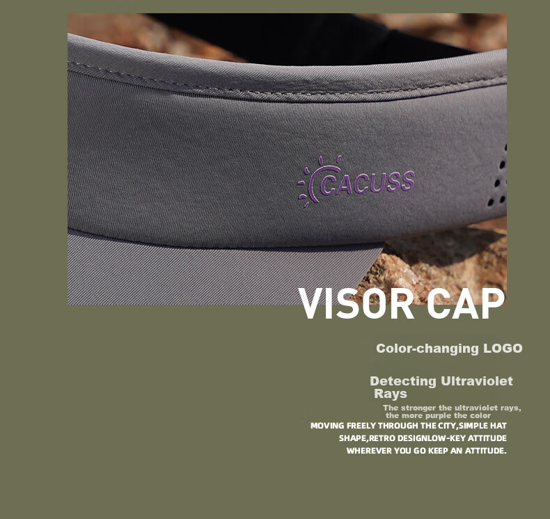 CACUSS Sun Protection Hat, Visorless Sunhat for Men, Summer UV Protection Lightweight Outdoor Fishing Sun Hat, Ice Silk Deep Gray 4