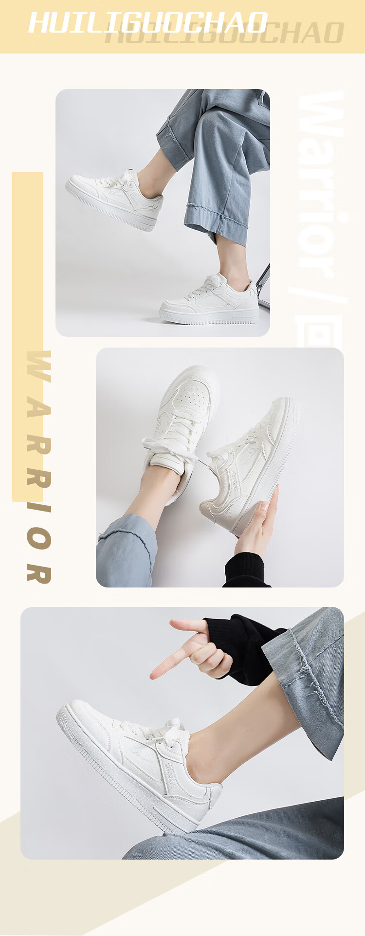 Huili Women's Casual Shoes, Thick-Soled Loose Comfortable All-Season Sneakers WXP1727 White Blue 35 4