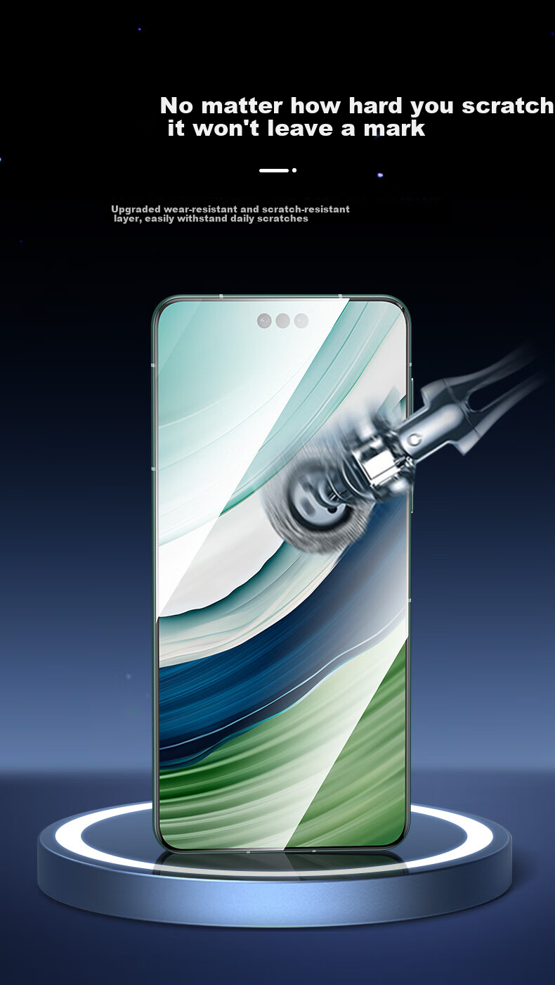 ESR Tempered Glass Screen Protector for Huawei Mate60Pro Pro+, Full Adhesive Phone Film, RS High-Definition Full-Screen Coverage, Shatterproof, Anti-Fingerprint Front Film, Quick Installation, Full Coverage Protective Film 7