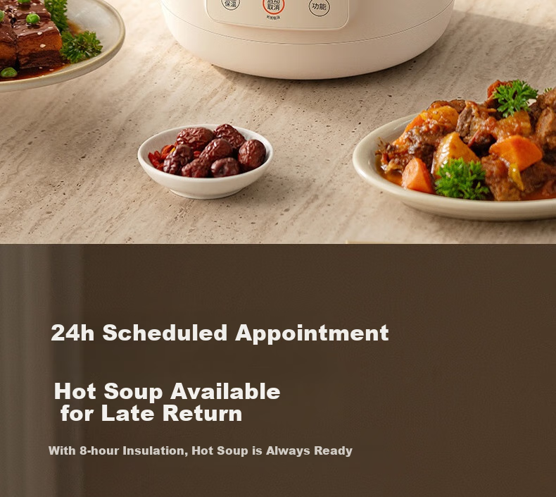 Joyoung Electric Stew Pot, Electric Clay Pot, Electric Stewing Cup, Soup Pot, High-Temperature Porcelain Bird's Nest Stew Pot, Porridge Cooking Tool, Specialized Pot for Stewing, 3L Large Capacity GD317 22