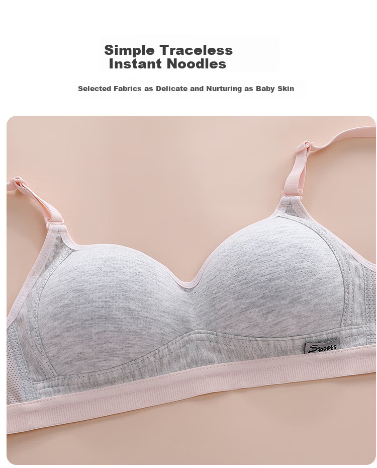 MiiOW Girls' Wireless Bra, Breathable Vest for Children, Seamless Underwear for Middle And High School Students in Puberty, Thin Style 12