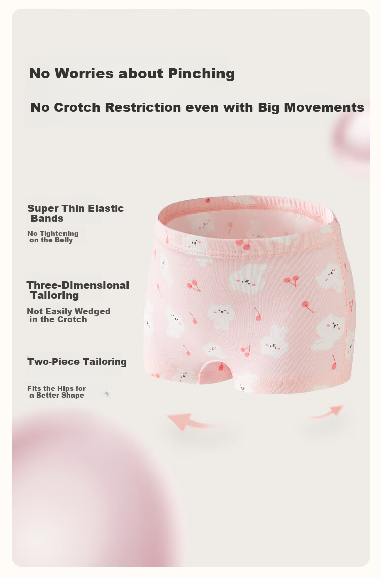 BALABALA Cotton A-Class Children's Boxer Briefs Girls Skin-Friendly 3-Pack [Peppa Pig IP] 208925170001 7