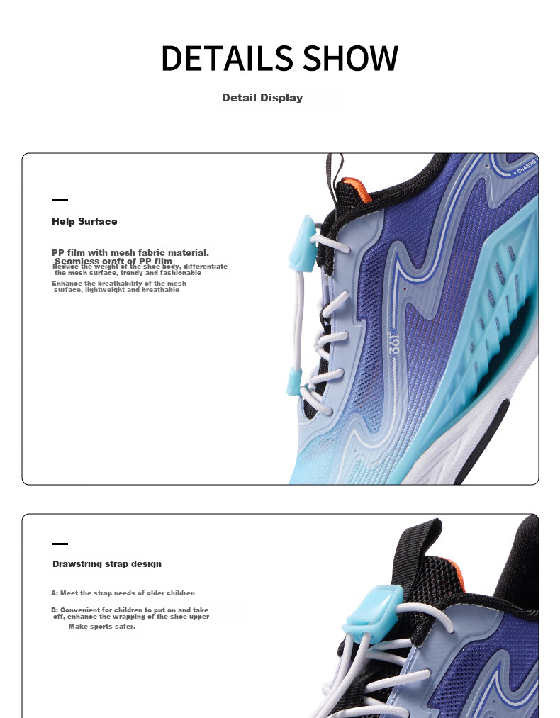 361° Fengtou 6.0 | Children's Running Shoes, Summer Boys And Girls Lightweight Breathable Quick-Rebound Sneakers, Green Size 28 13