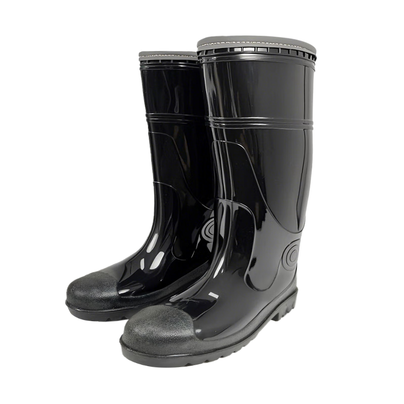 SHENGLI T-Gard® Industrial Mining Boots Waterproof Reflective High-Cut Rain Boots Slip-Resistant Wear-Resistant 20KV Insulated Black Size 38 FMB350