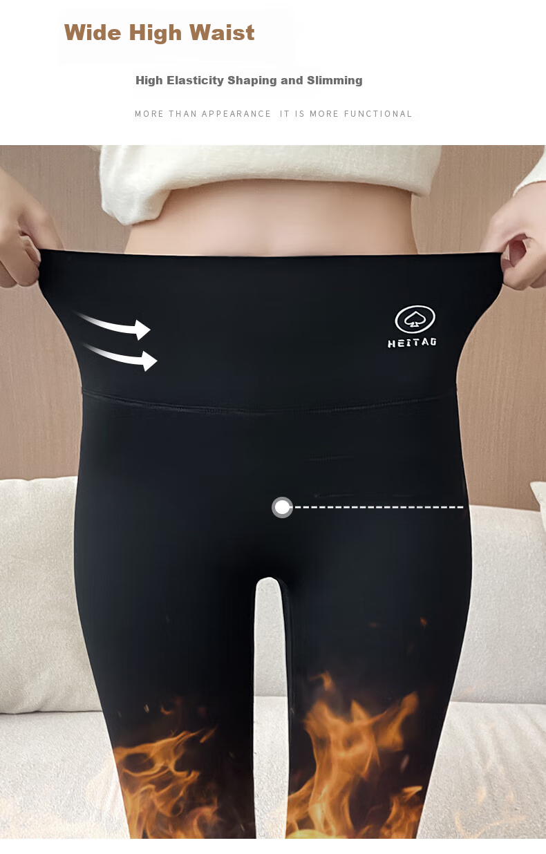 LangSha Ultra Thick Sharkskin Women's Autumn Winter Fleece-Lined Slim Fit High Waist Tummy Control Warm Outerwear Leggings 4