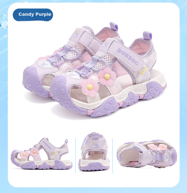 BOBDOG Girls Summer Closed-Toe Soft Sole Breathable Beach Sandals 105542031 Light Pink Size 30 10