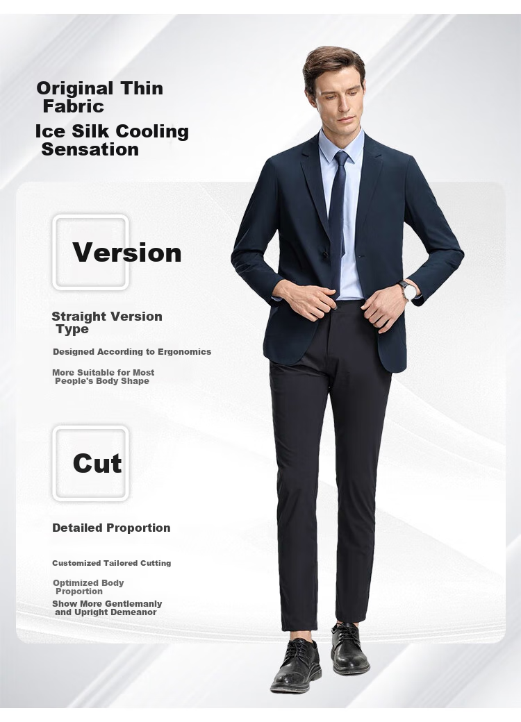 SHANSHAN High-End Sun Protection Suit for Men, Middle-Aged And Young, Cool Ice Silk Wrinkle-Free Single Blazer, Father's Outfit for Father's Day 6
