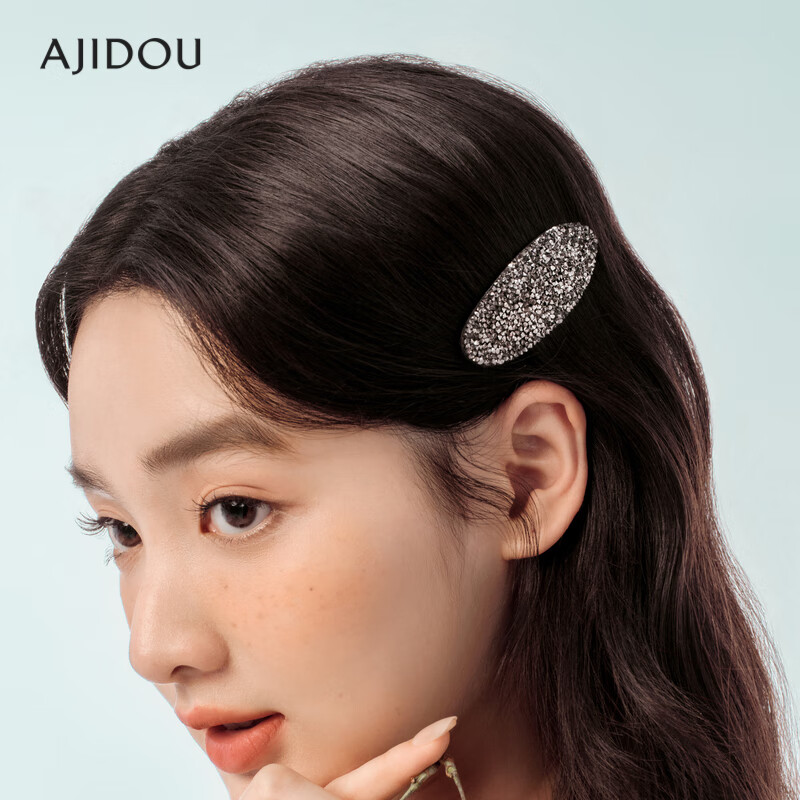 Aji Bean Hair Clip Sparkling Craft Imitation Crystal Fashion Simple Sweet Duckbill Clip Side Clip 2025 Spring New Arrival