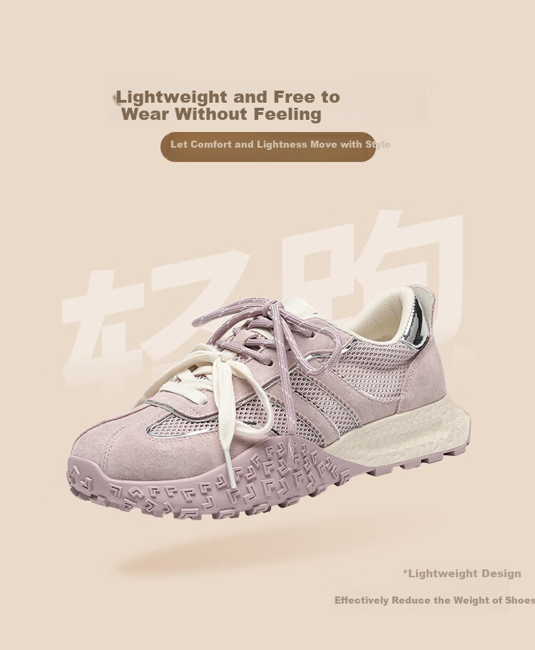 ZHR Dexun Women's Shoes, 2026 New Soft-Soled Fashionable Women's Shoes, Stylish Thick-Soled Sneakers for Women, KS110, Lavender Purple, Size 39 7