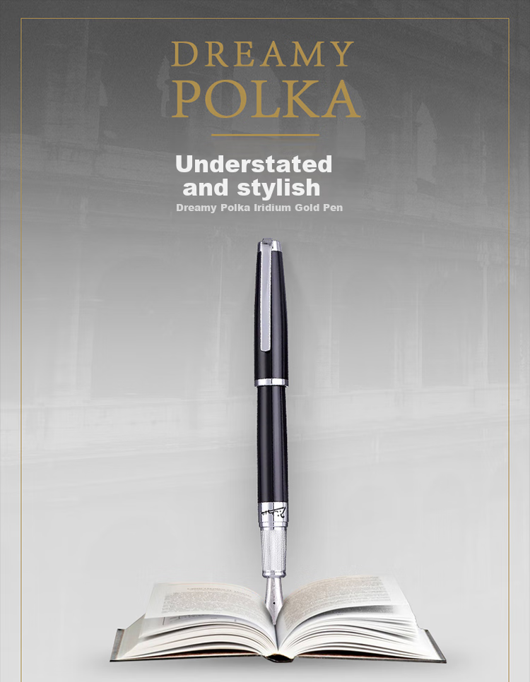 Pimio Fountain Pen And Ballpoint Pen, High-End Business Office Gift, Graduation Present for Men, Iridium Ink Pen Gift Box Set, Menghuang Boka Series 918 Gold Color 1