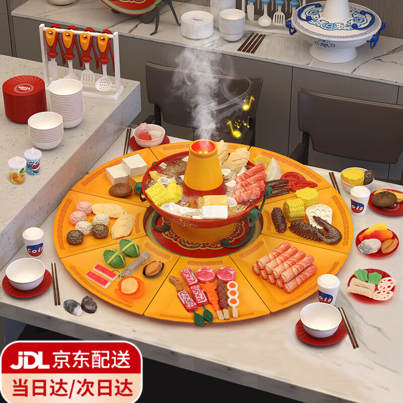 Cawndilla Families Children's Pretend Kitchen Playset, Cooking And Cutting Toys for Boys And Girls Aged 1-3 Birthday Gift