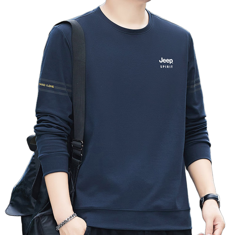 JEEP SPIRIT Men's Sweatshirt, Long-Sleeve T-Shirt, Men's Jacket, Autumn And Winter High-End Outerwear, Casual Base Layer