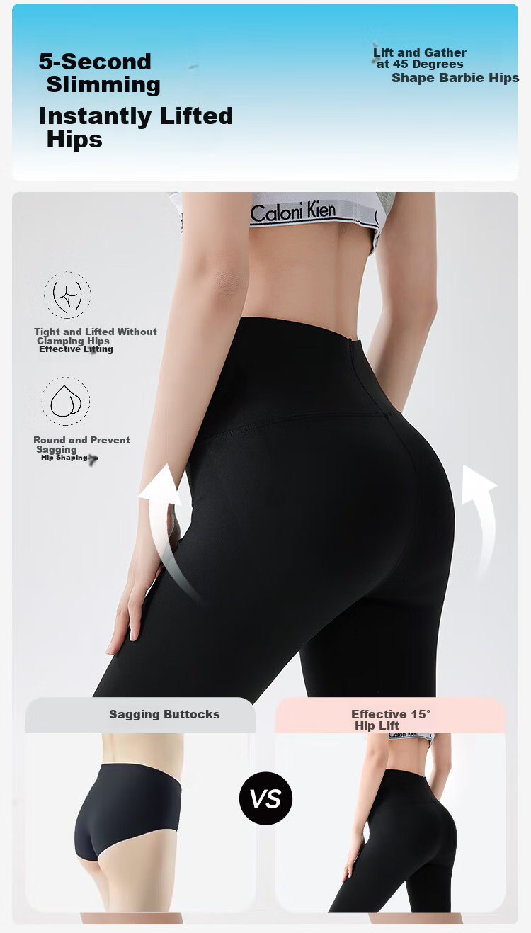 FitonTon Tummy Control Shorts for Women, Lightweight Ice Silk Butt-Lifting Shark Shorts, Cycling Shorts, Knee-Length Shorts, Yoga Leggings 6
