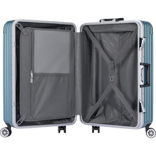 Чемодан AMERICAN TOURISTER, 26 дюймов, стильный алюминиевый каркас, ультралегкие спиннер-колеса, дорожный кейс, цвет Misty Blue, кодовый замок TV3