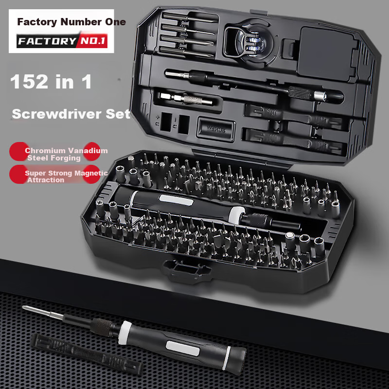 Yihaogongchang Household 152-In Screwdriver Set, Laptop Disassembly Tools, Complete Set of Phillips, Flathead, Hex, Torx, Multi-Functional