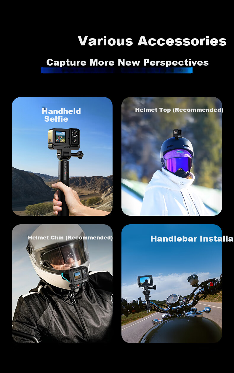 SJCAM Suying SJ20 Long-Lasting Version Night Shooting Dual Lens Anti-Shake Waterproof Action Camera Motorcycle Helmet Riding Recorder Outdoor Live Streaming Pre-Recording Vlog Fishing Camera 64 18