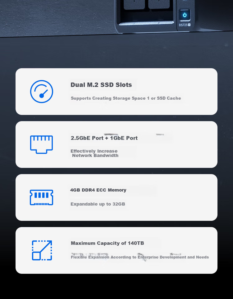 Synology DS725+ Dual-Core 2-Bay NAS Network Storage Server Team Private Cloud File Storage Sharing Data Management File Backup 2