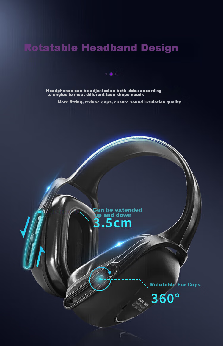 SHENGLI Noise Reduction Earmuffs NRR 26dB Industrial Anti-Noise Sleep Study Ear Protection Earmuffs for Noise Reduction And Sound Absorption in Factories Shooting Headphones A20LEM 6