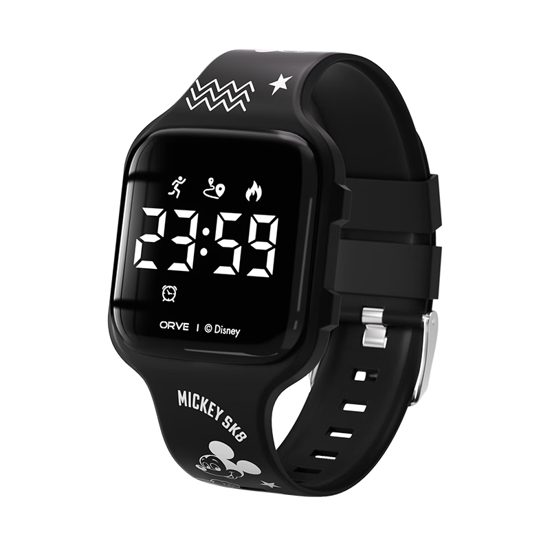 Disney Mickey Student Watch Silent Vibration Alarm Sports Waterproof Swimming Electronic Kids Boys Elementary Junior High School