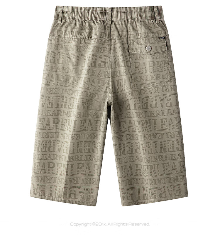 ROMON 100% Pure Cotton Men's Cropped Pants, Summer Breathable Letter Print Sports Beach Shorts, Cargo Shorts, Men's Casual Thin Trousers 11