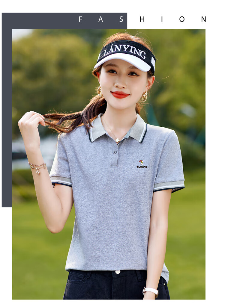 Woodpecker Pure Cotton Polo Shirt Women Short Sleeve Slim Fit Plus Size Casual Summer Top Dark Blue XL 14