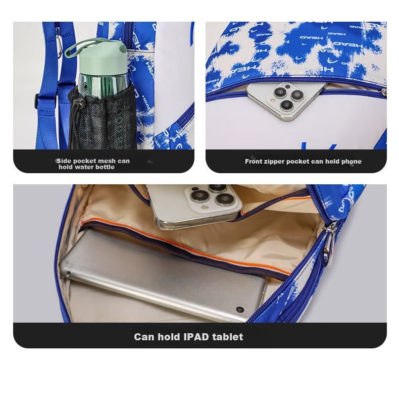 HEAD Tennis Racket Bag, Outdoor Casual Mini Backpack, Student Travel Schoolbag, Badminton Sports Small Shoulder Bag 14