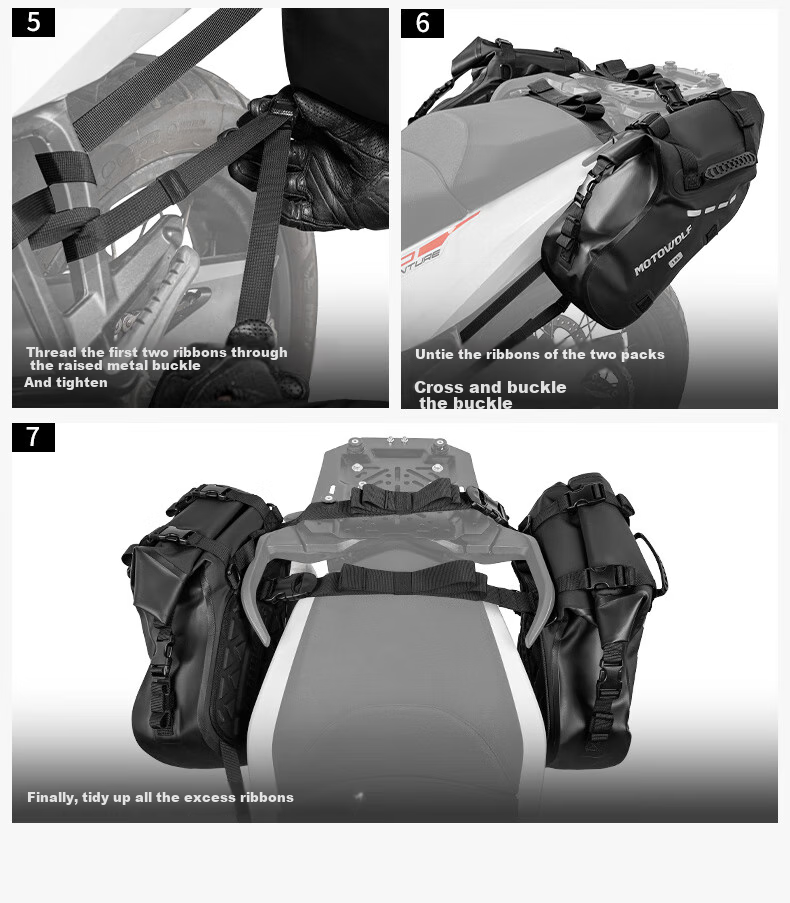MOTOWOLF Motorcycle Rear Seat Bag, Rider Riding Bag, Waterproof Bag, Wear-Resistant Tail Bag, Hanging Bag, Motorcycle Equipment Side Bag 12