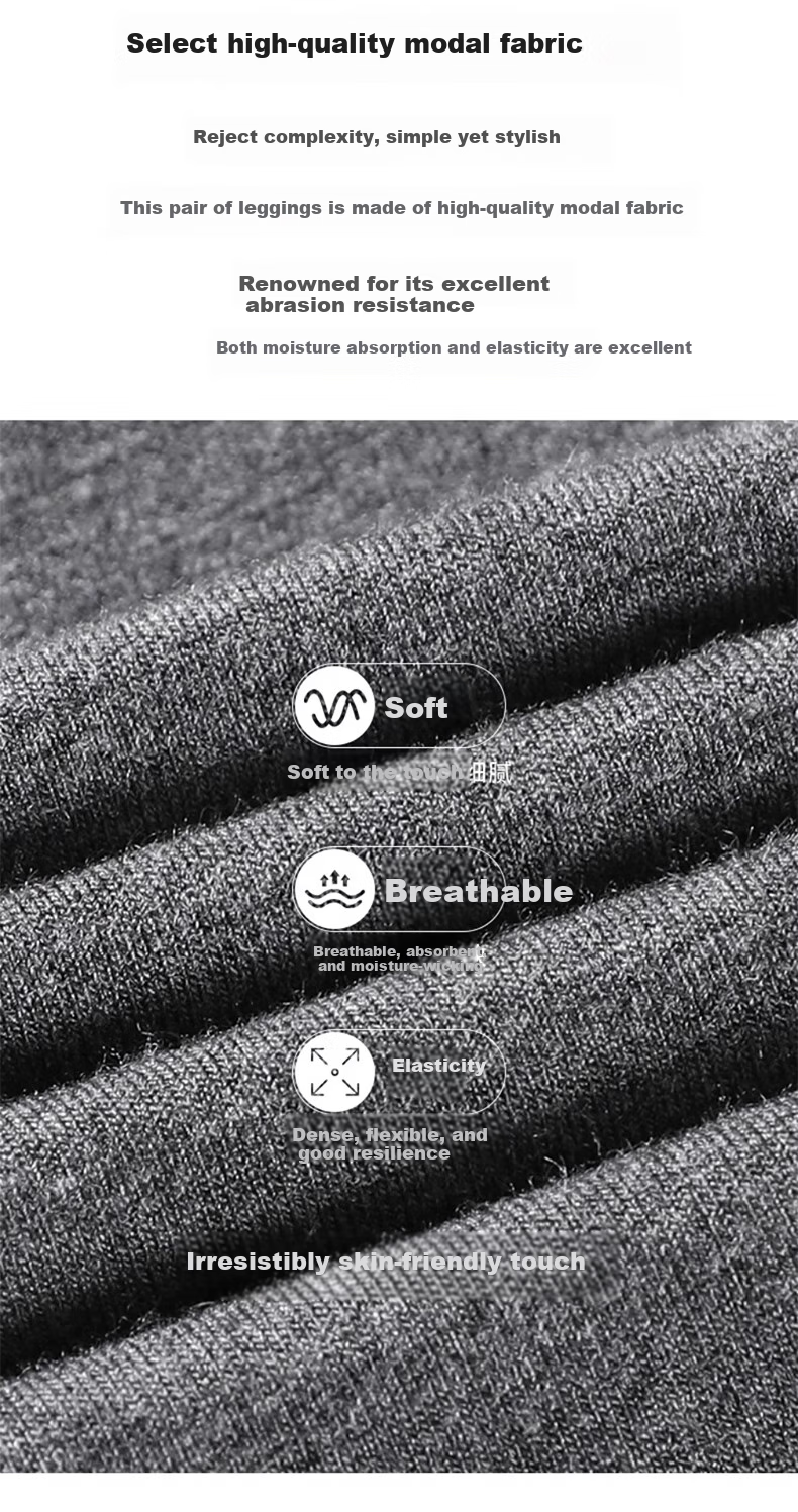 LangSha Modal Leggings for Women, Spring And Autumn Wear, Nine-Tenths Thin Yoga Pants, Black Slim-Fit Elastic Skinny Pants 2