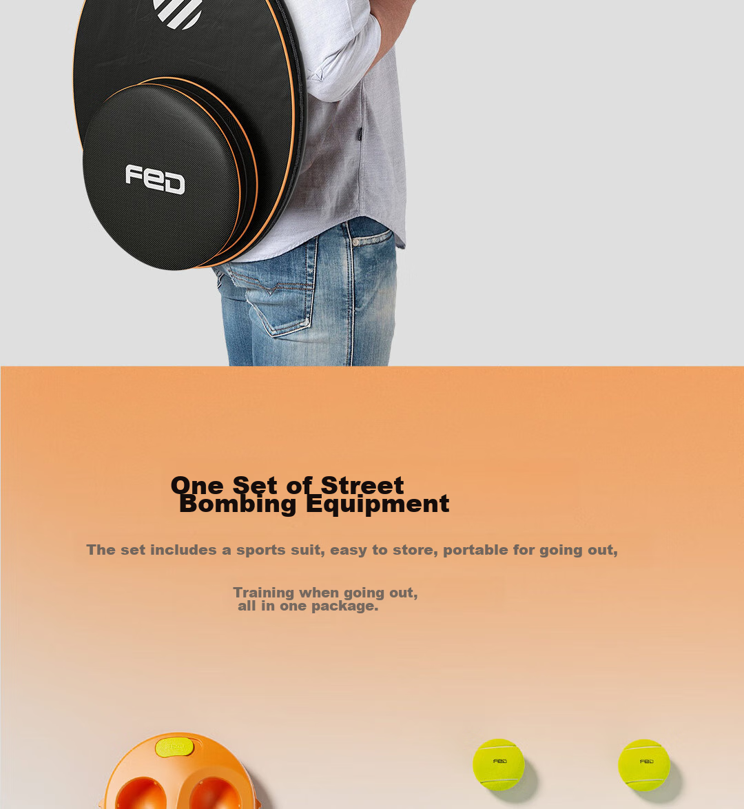 FEIERDUN FED Tennis Racket, Tennis Training Device, Stringed Rebound Ball, Single Player for Beginners, College Students, Children, Professional Single Player 21