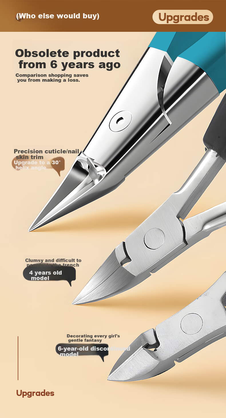 Huanlinkai Ingrown Toenail Specialized Nail Clipper, Pedicure Tool, Eagle Beak Pliers, Ingrown Toenail Scissors, Stainless Steel Nail Care Tool 4