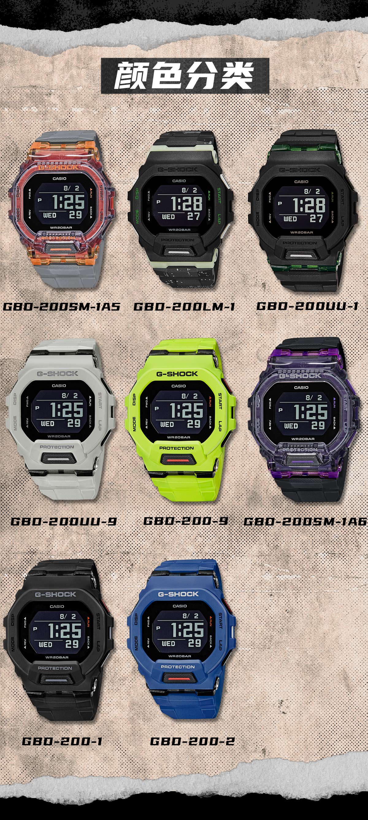 CASIO G-SHOCK Men's Watch, Waterproof, Bluetooth, Multifunctional, Running Sports, Electronic Display, Valentine's Day Gift, GBD-200 3