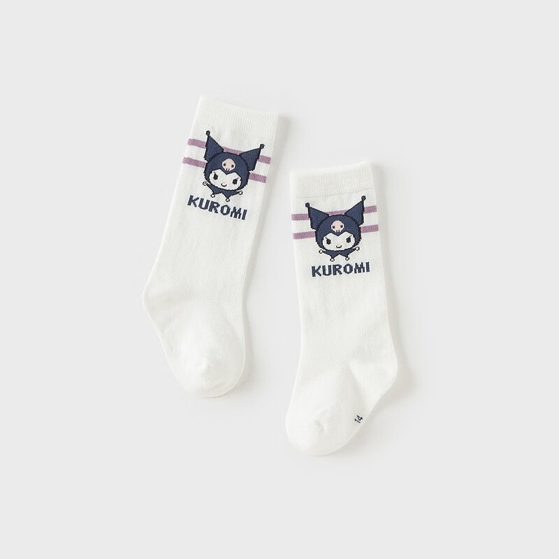 DAVE & BELLA Kuromi Collaboration Children's Mid-Calf Socks, Girls' Autumn School Style Socks, Fashionable
