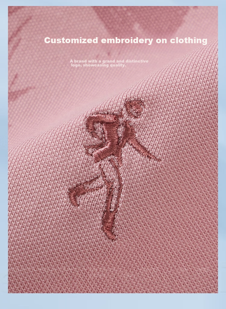 DANCING WOLVES [Containing Mulberry Silk] Casual Commute Dark Pattern Printed Breathable Men's Short-Sleeve POLO 406 Pink 165 5