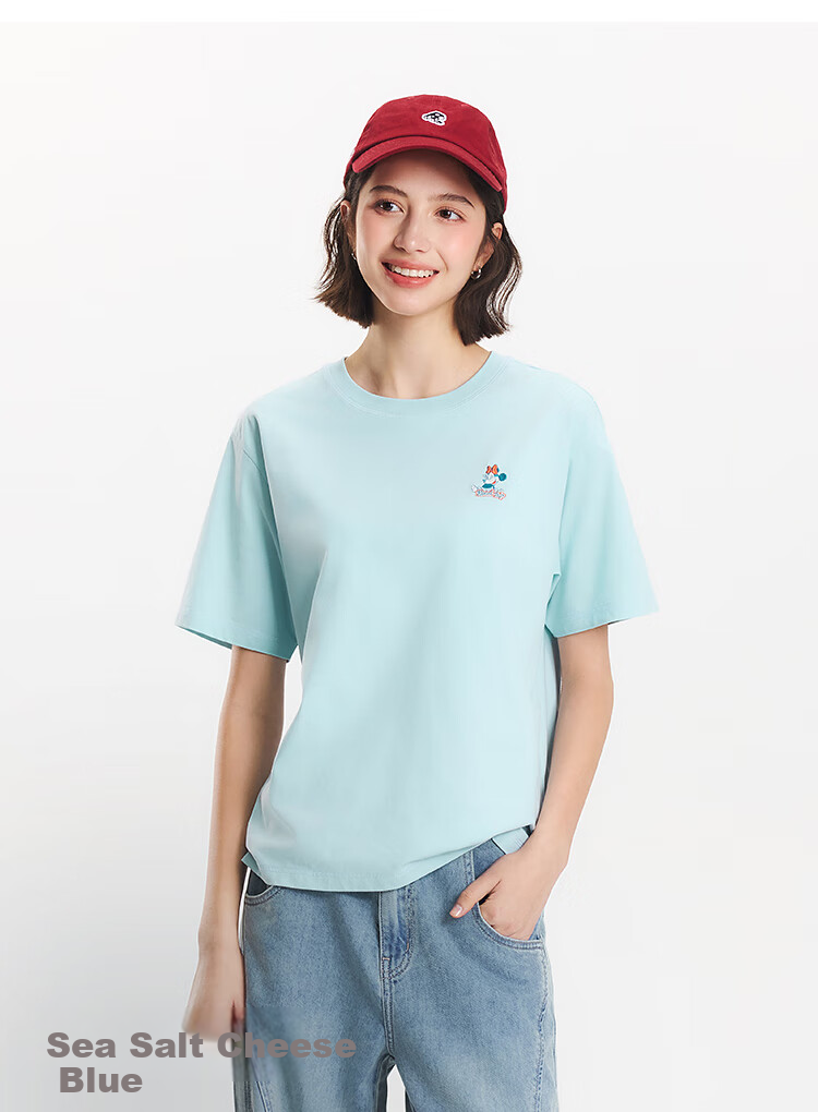 Semir [Colorful Cool-Feeling T-Shirt] Women's Short-Sleeve T-Shirt, Mid-Length, Loose-Fitting, Comfortable Embroidered Top, 109324100007 14