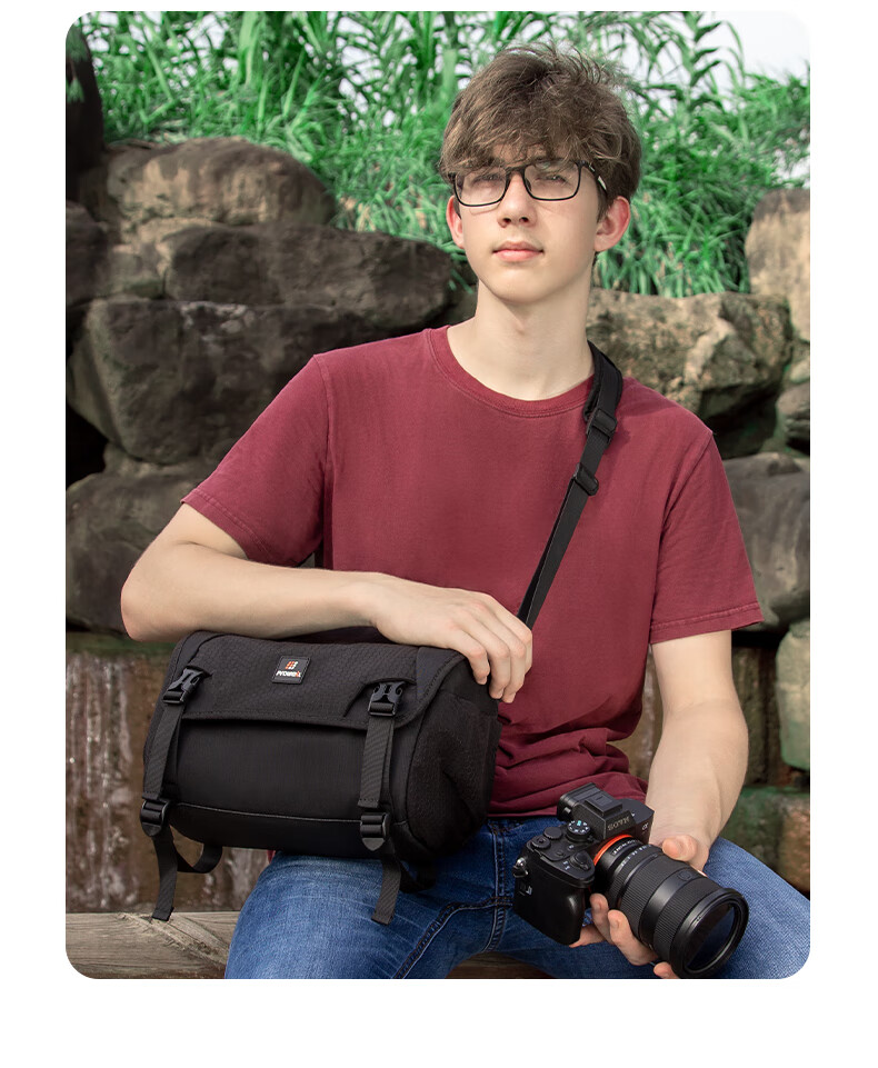 Pulewei Camera Bag, Shoulder Crossbody Photography Bag, DSLR Mirrorless Digital Camera Drone Inner Bag Storage Bag Portable Handheld Waterproof Suitable for Canon Sony Niko 3