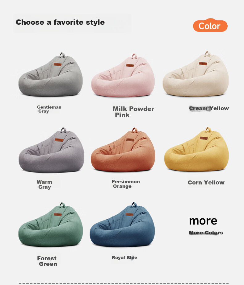 LUCKYSAC Lazy Bean Bag Sofa EPP, Single Fabric Sofa for Living Room, Bedroom, Balcony, Premium Warm Gray Color 15