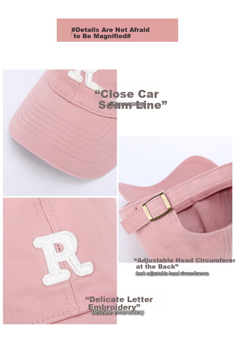 TUCANO R Logo Baseball Cap Women Large Head Circumference Slim Face Versatile Sports Hat Men Korean Style Duckbill Cap Trendy 6