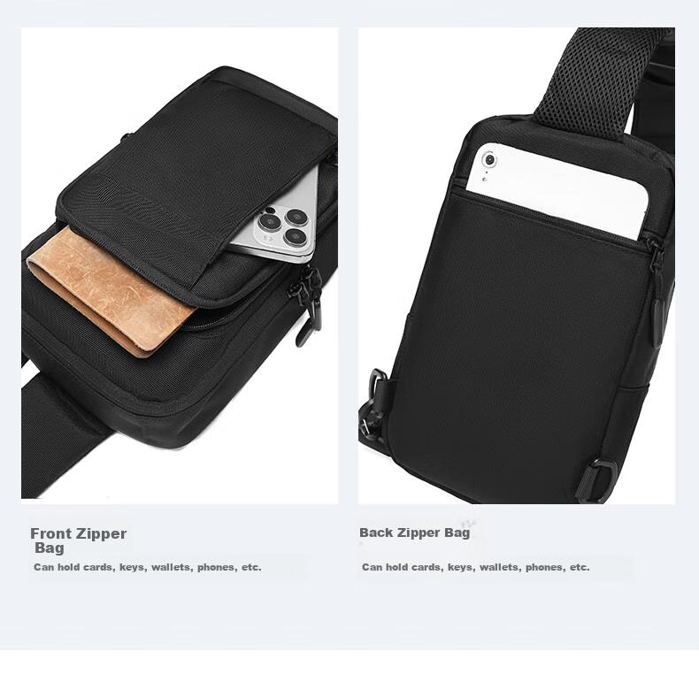 MEXICAN Crossbody Bag, Large Capacity Chest Bag for Men, Shoulder Bag, Student Commuter Travel Bag, Work Trip Water-Resistant Phone Bag 6