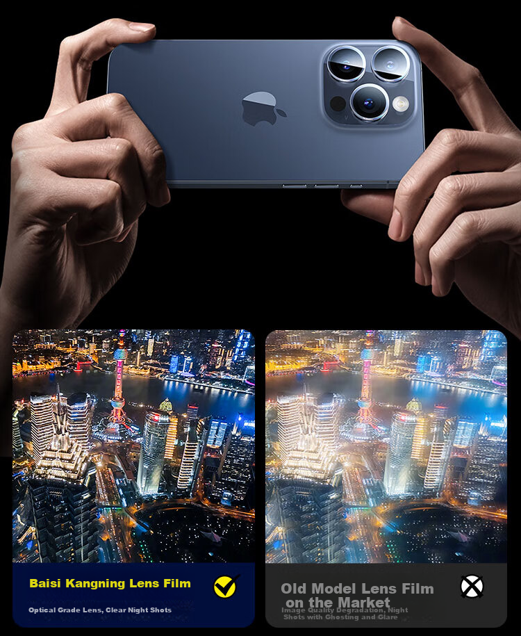 BASEUS [Corning AR Anti-Reflective] Lens Protector for IPhone 16/16 Plus, Camera Protection Film for Apple 16/16 Plus, Transparent, Scratch-Resistant, Wear-Resistant, No Case Interference 18