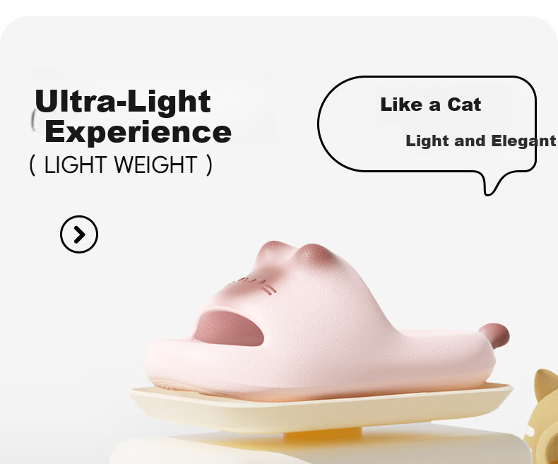 Chikoku Cute Cat Slippers for Women, Summer New Style Indoor Home Thick-Soled Cartoon Outdoor Sandals 16