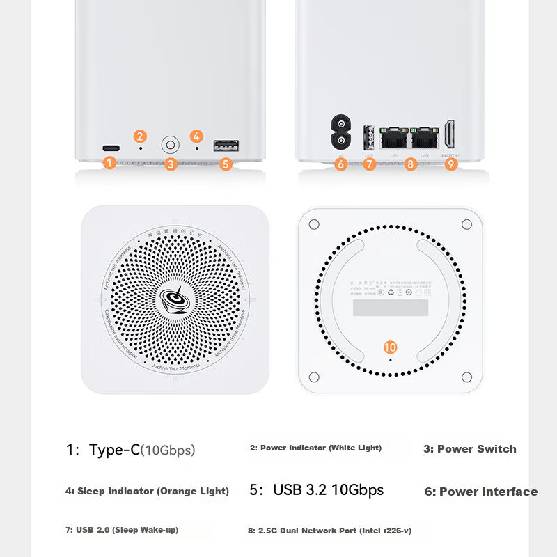 Lingke "Multi-Play" ME Mini 6-Bay SSD Mini PC N200 Dual 2.5G Soft Router Low-Noise Home Storage Computer Ubuntu 12G+64G+2TB 24