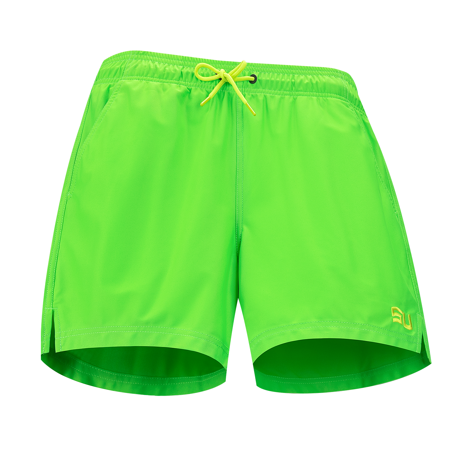 Sulang Men's Double-Layer Swim Shorts, Quick-Drying Swimming Trunks, Fitness Hot Spring Large Size Anti-Embarrassment Lining, Grass Green, Size L