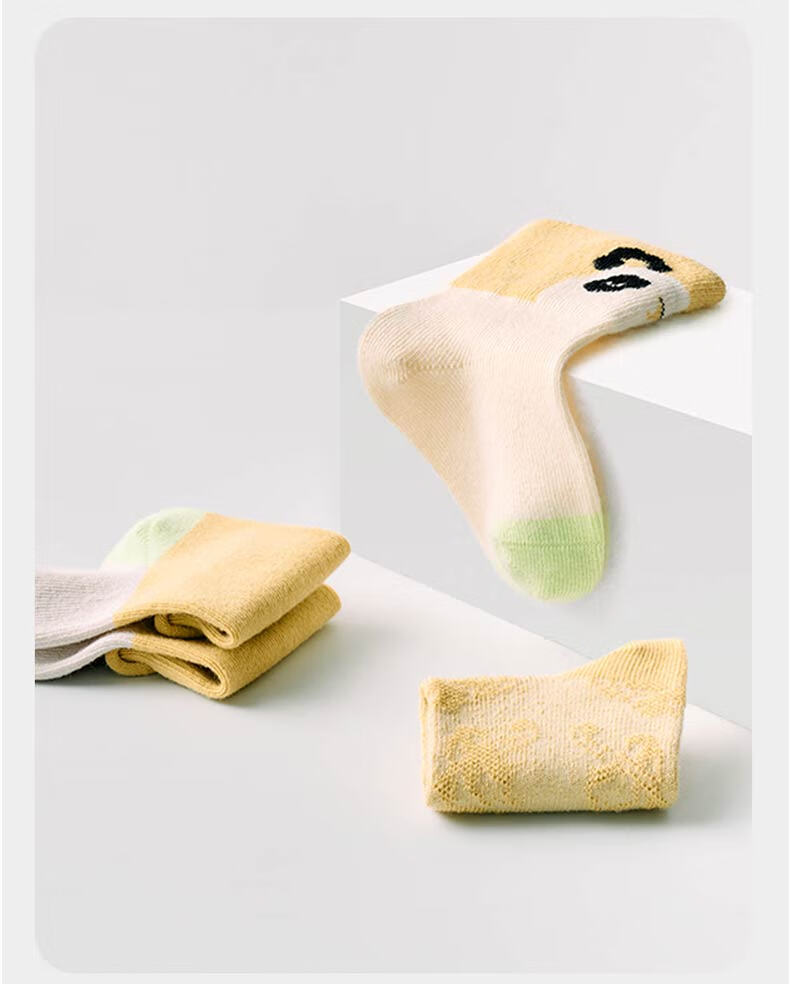 Babycare Children's Socks Boys Cotton Socks Girls Floor Socks Baby Toddler Socks Newborn Infant Socks Milk Coffee Bear 3 Pairs XL 21