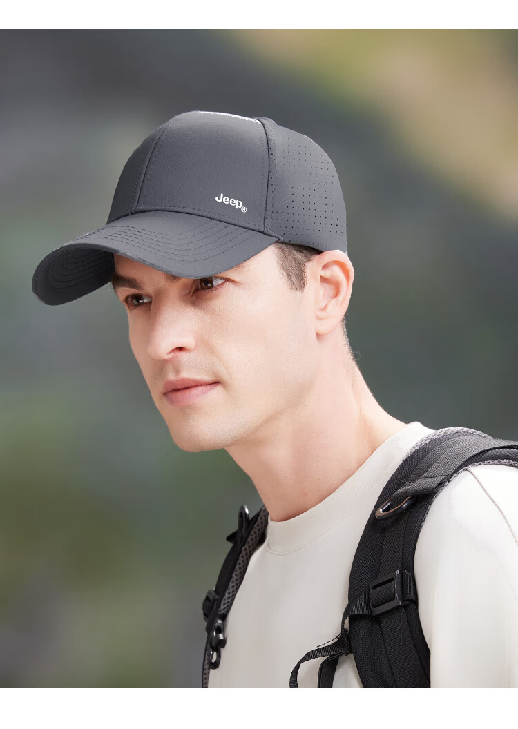 JEEP Baseball Cap for Men, Large Head Circumference, Outdoor Breathable Visor Cap, Sun Hat for Men And Women, Black 9