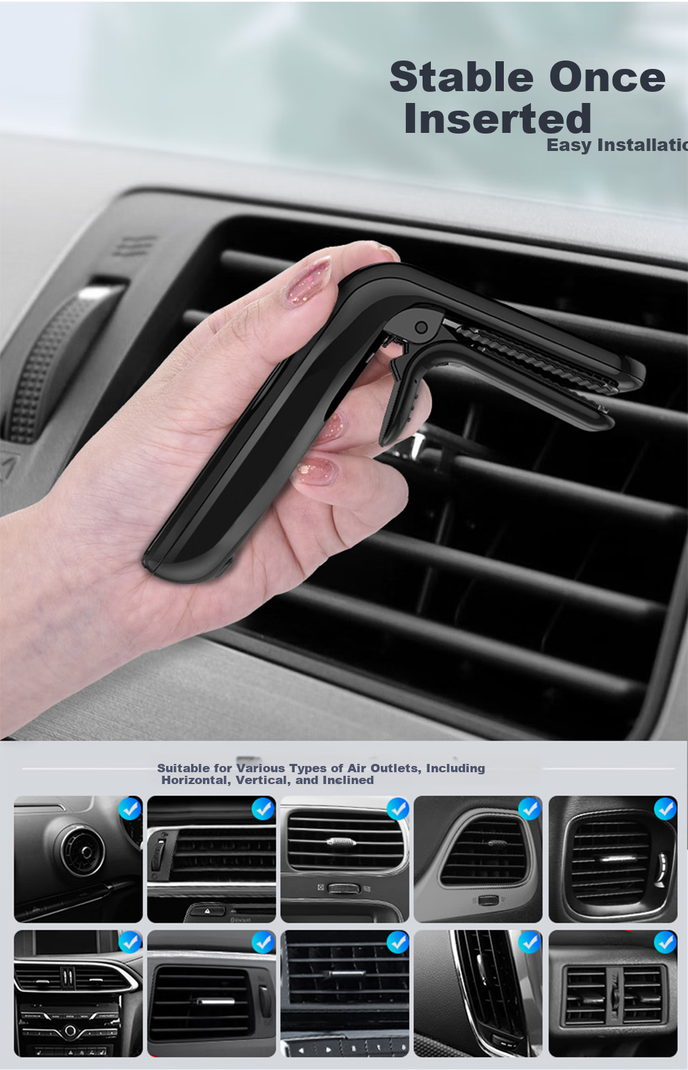 Kylie Car Phone Magnetic Suction Disc-Style Air Freshener, Strong Support, Black Vent Air Freshener Bracket (5 Fragrance Discs) 12