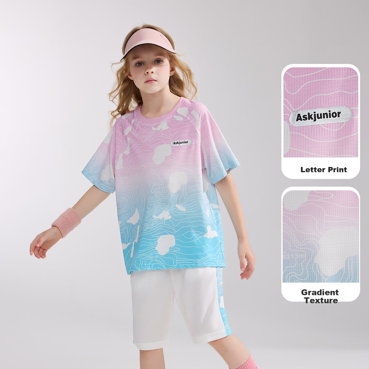 ASK JUNIOR [Instant Breathable Series] Children's Quick-Dry Summer Set: Short-Sleeve T-Shirt And Shorts, Sports Running Pants, Unisex Two-Piece Set 6