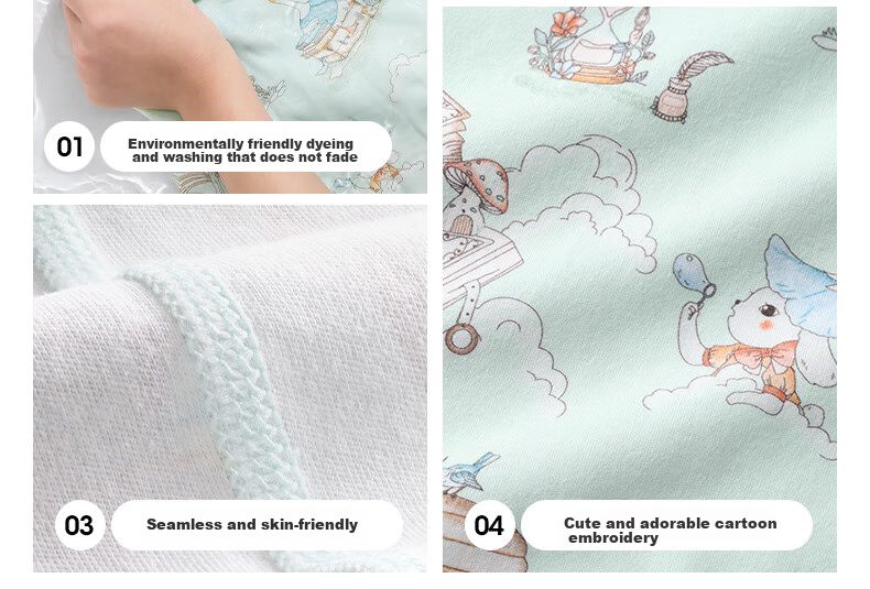 Beitaisi Children's Home Wear Set, Spring And Autumn Stylish New Design, Baby Pajamas, Pure Cotton Clothes, Class A Seamless, for Boys And Girls 24