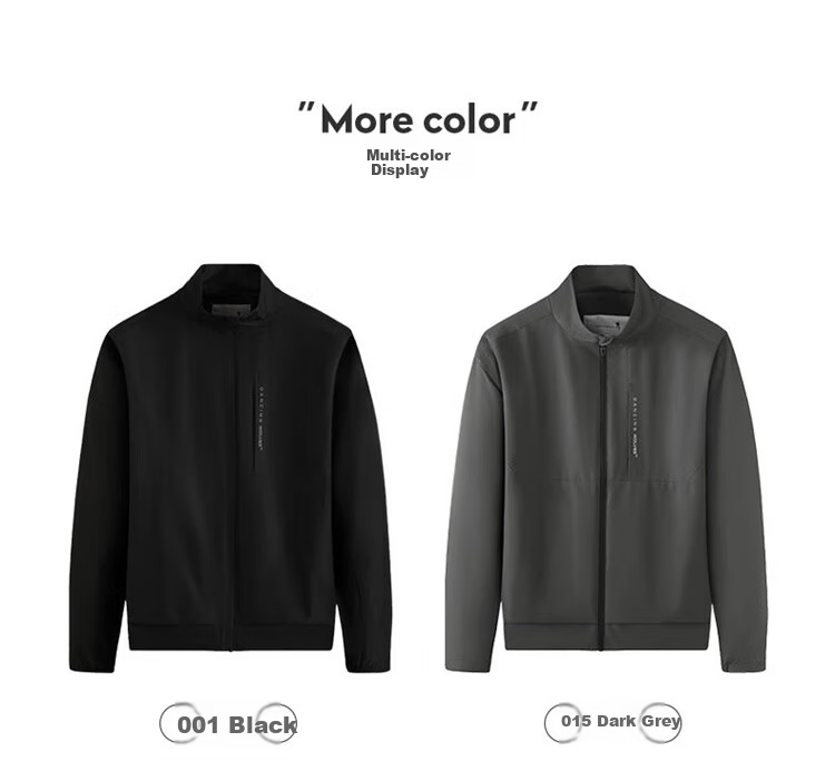 DANCING WOLVES [Versatile for Commuting] Fashionable Simple Jacket with Letter Print, Men's Outerwear, 015 Dark Gray, Size 175 5